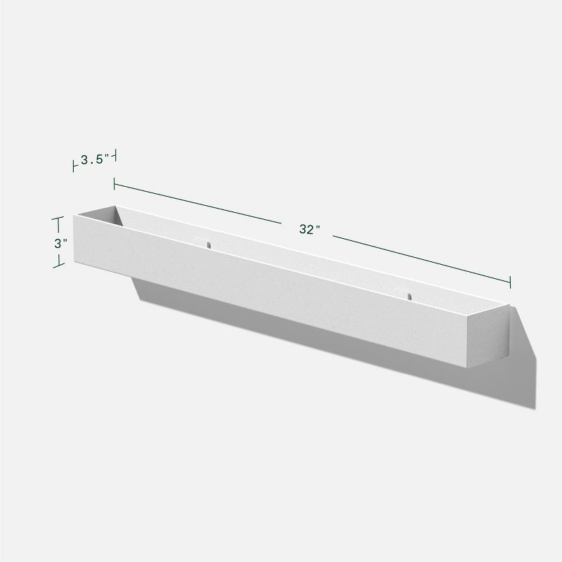 Veadek Geo Series Trough Hanging 32" Planter - 2-Pack White