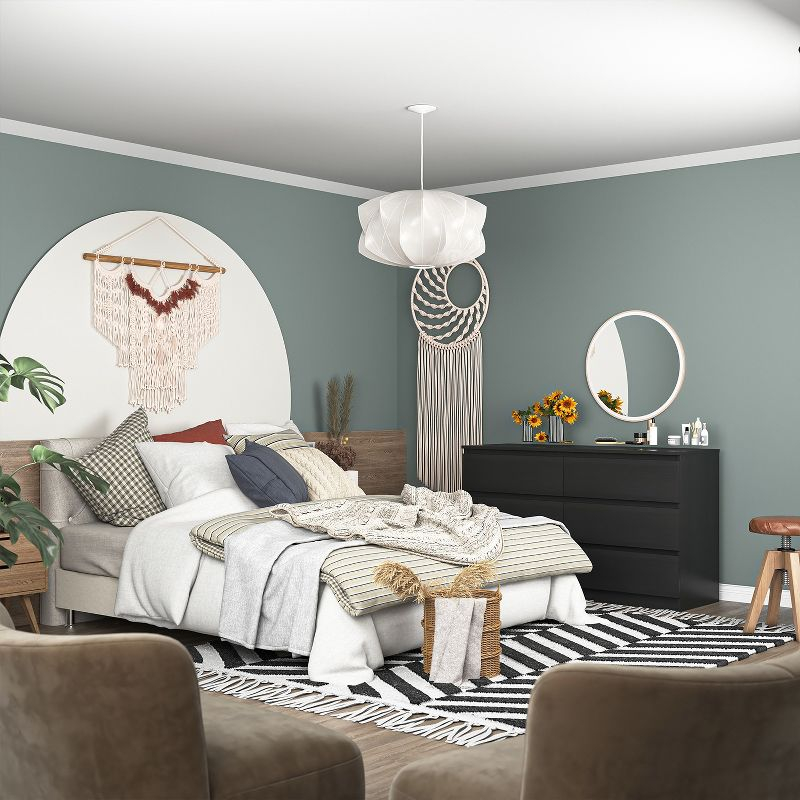 Hommoo 6 Drawer Double Dresser for Bedroom Black