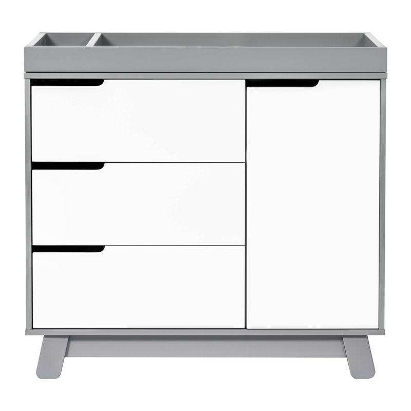 Babyletto Hudson 3-Drawer Changer Dresser with Removable Changing Tray - Gray/White