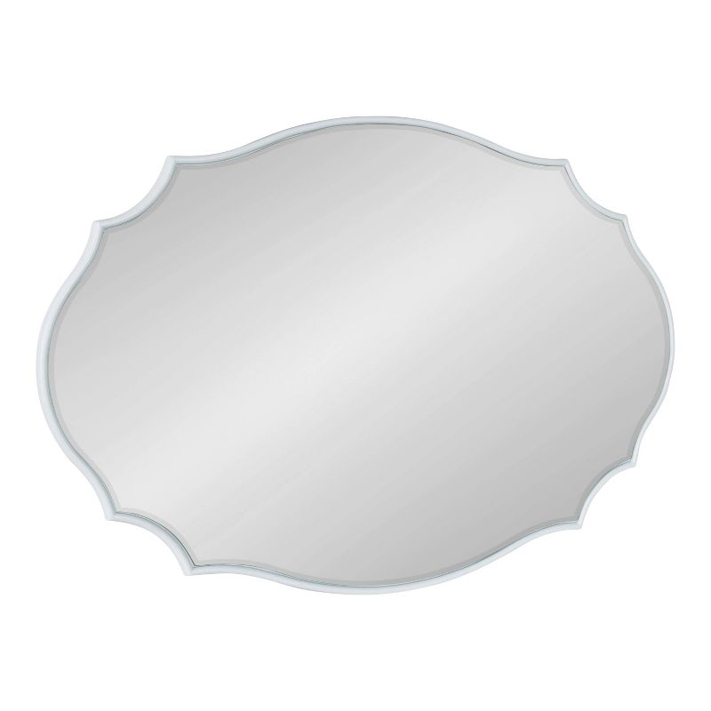 24" x 36" Leanna Scallop Wall Mirror White - Kate & Laurel All Things Decor: Modern Oval Framed, No Assembly Required