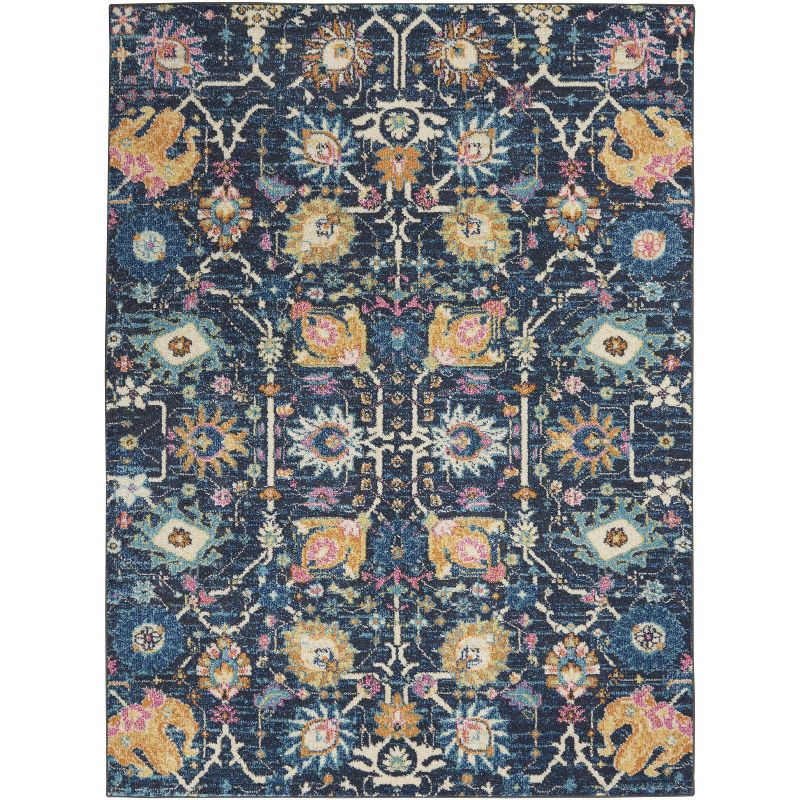 Nourison Passion Bohemian Indoor Rug Navy 5'3" x 7'3"