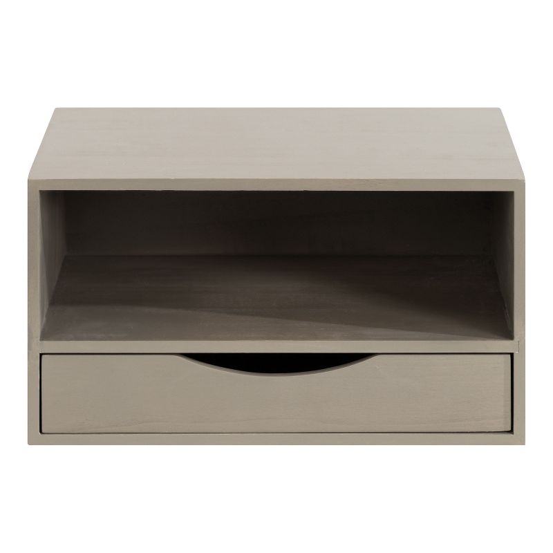 Kate and Laurel Hutton Rectangle Wood Floating Side Table, 12.5x10x7, Gray