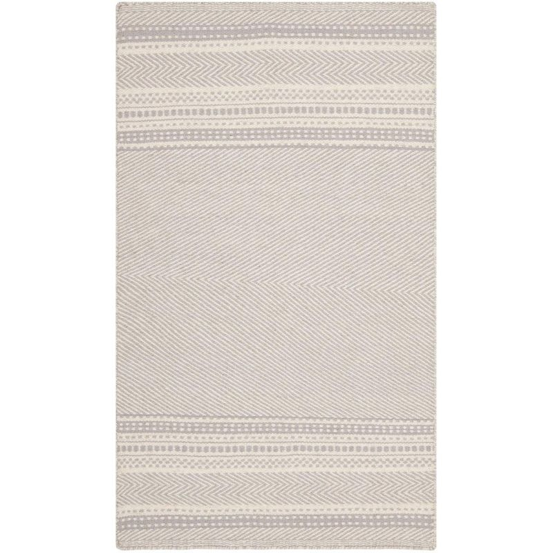 Kilim KLM419 Hand Woven Flat Weave Accent Rug - Grey/Ivory - 3'x5' - Safavieh