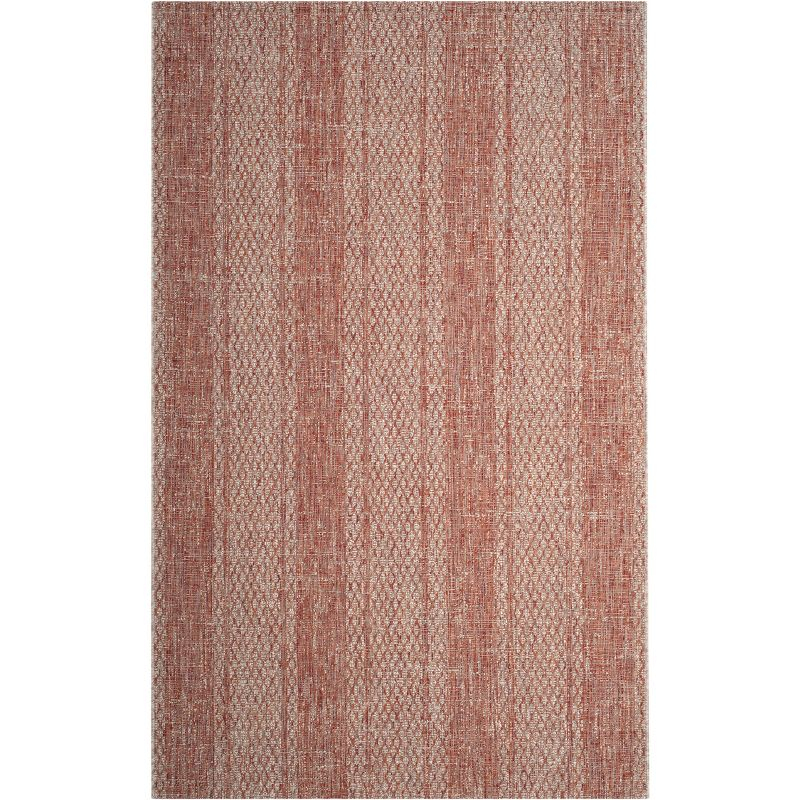Courtyard CY8734 Power Loomed Indoor and Outdoor Area Rug - Light Beige/Terracotta - 4'x5'7" - Safavieh