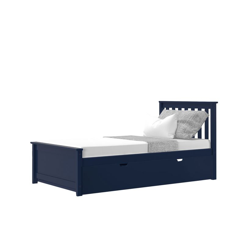 Max & Lily Twin-Size Bed with Trundle, Blue