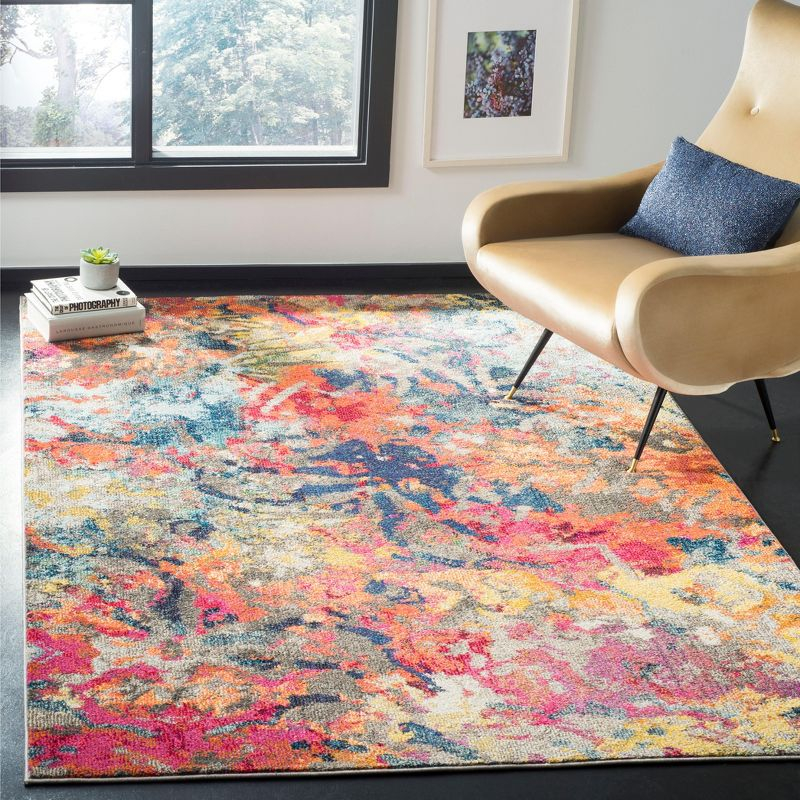 Monaco MNC258 Power Loomed Area Rug - Blue/Orange - 8'9"x11'9" - Safavieh.