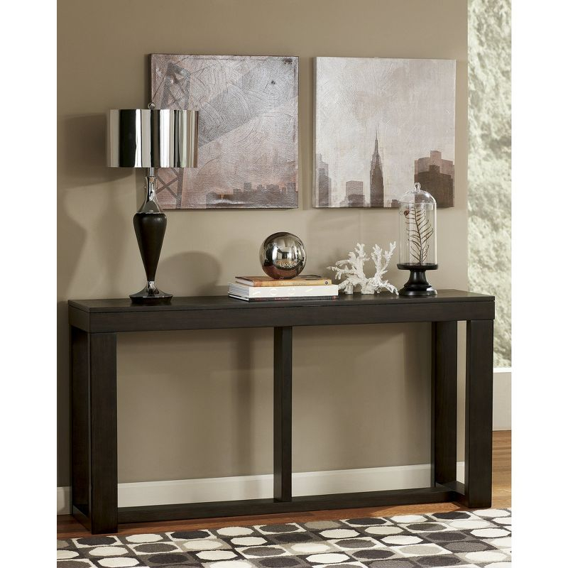 Signature Design by Ashley Contemporary Watson Sofa/Console Table  Dark Brown