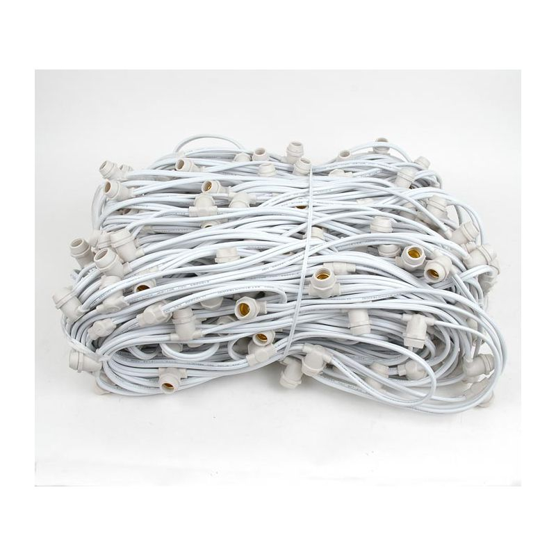 Novelty Lights E17 Intermediate Base 264 Bulbs Socket String White Wire 330 Feet (Bulbs Not Included)
