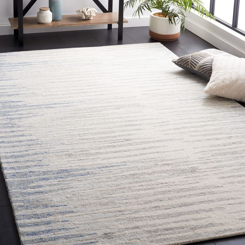 Abstract ABT926 Handmade Indoor Area Rug - Ivory/Light Blue - 4'x6' - Safavieh