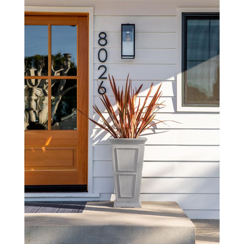 Veradek Brixton Tall 26" Plastic Planter - Gray