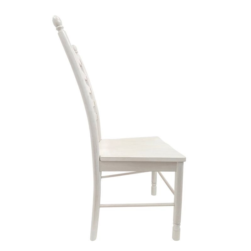 Carolina Living Josefine Dining Chair White Wash: Solid Rubberwood, Ladder Back Design, Unfinished Surface