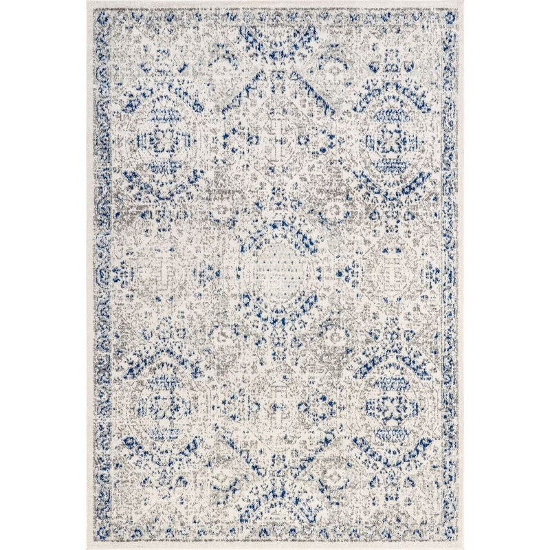 Nuloom Minta Medallion 8x10 Indoor Area Rug for Living Room Bedroom Dining Room Kitchen, Blue/Off White