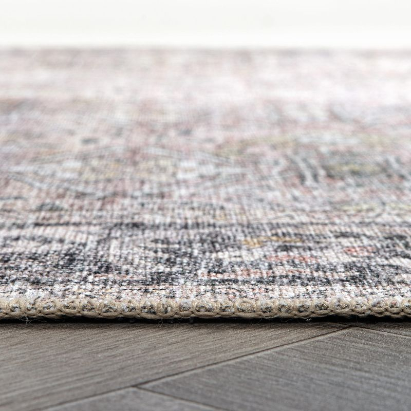 World Rug Gallery Vintage Distressed Machine Washable Non Slip Indoor Area Rug - OLIVE 2'x3'
