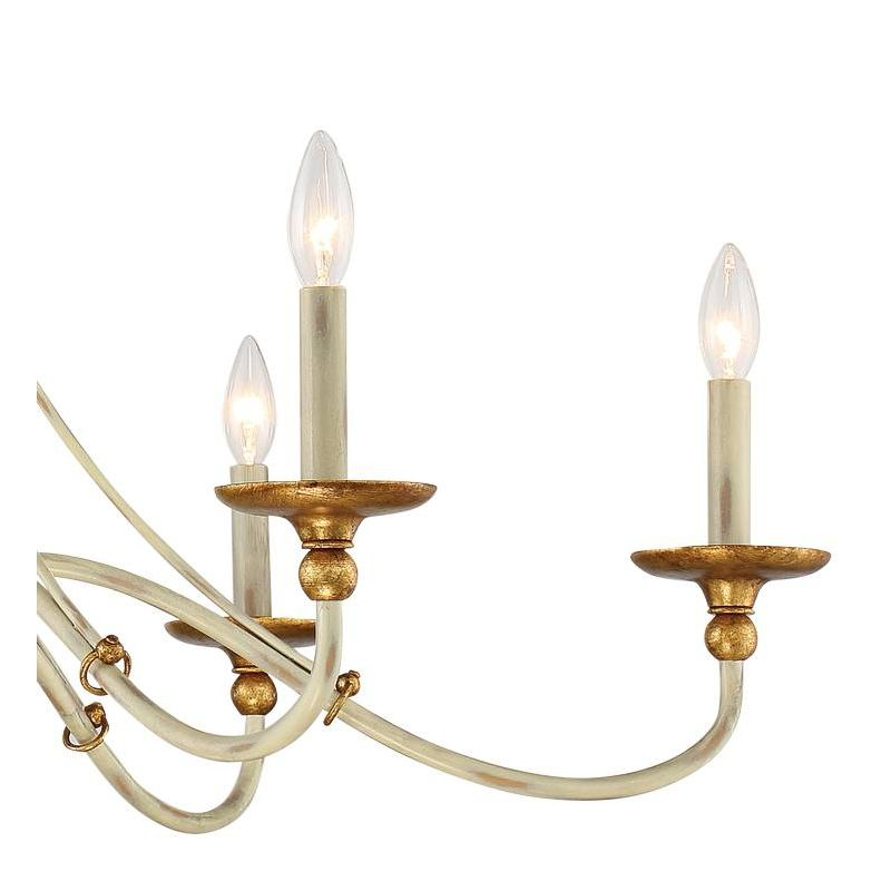 Minka Lavery White Gold Chandelier 40" Wide Farmhouse French 6-Light Fixture for Dining Room House Foyer Kitchen Entryway Bedroom
