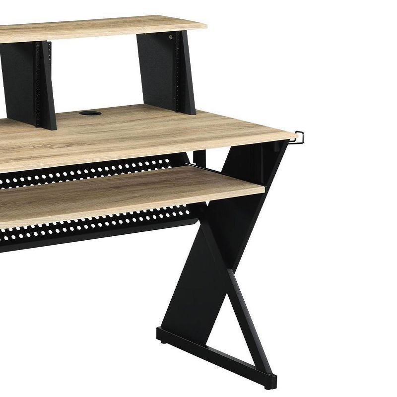 Humanity 47" Decorative Bookshelf Natural and Black - Acme Furniture