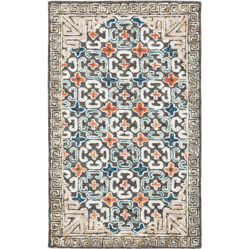 Aspen APN294 Hand Tufted Accent Rug - Blue/Taupe - 2'x3' - Safavieh.