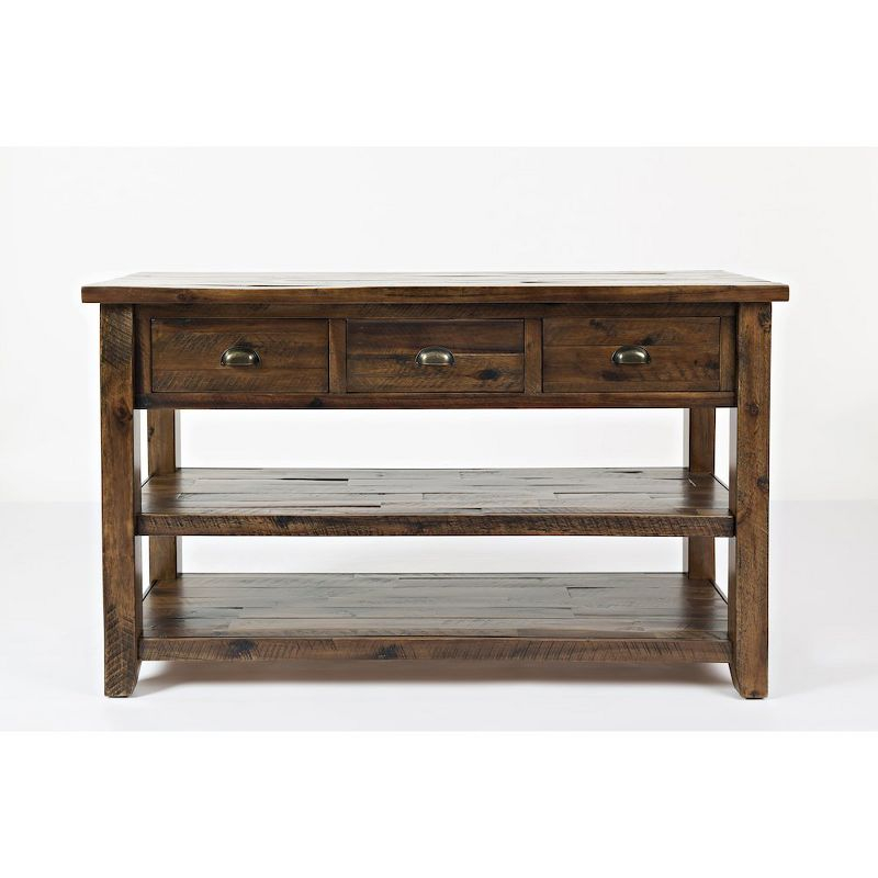 Jofran,Artisan's Craft Rustic Farmhouse Distressed Solid Wood 50" Sofa Table- Gray Color