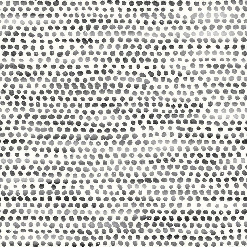 Tempaper & Co. Moire Dots Removable Peel and Stick Wallpaper, Black and White, 28 sq. ft.: Modern Vinyl, Self-Adhesive, Washable