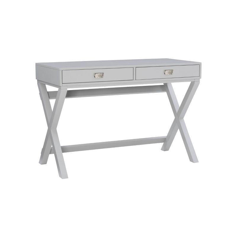 Peggy Transitional Wood Writing Desk with Drawers Gray - Linon