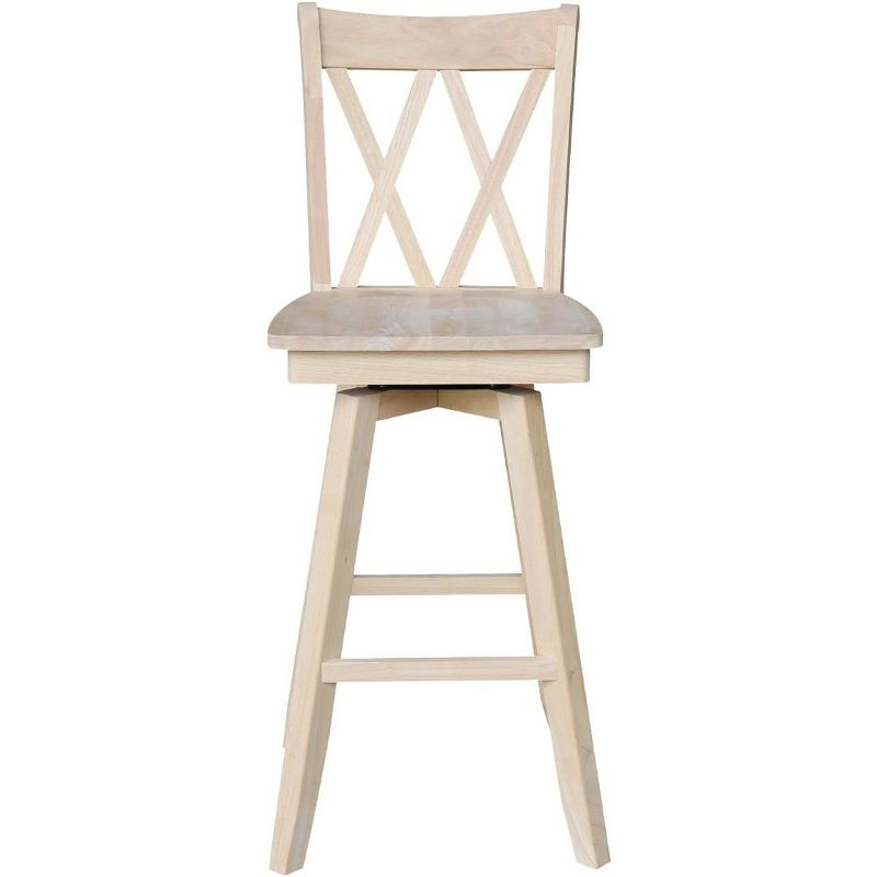 International Concepts Double "X" Back Bar Height Stool - With Swivel 30" Seat Height