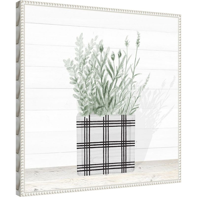 Amanti Art Lavender Blossom In Modern Pot II by Janice Gaynor Canvas Wall Art Print Framed 22 x 22-in.
