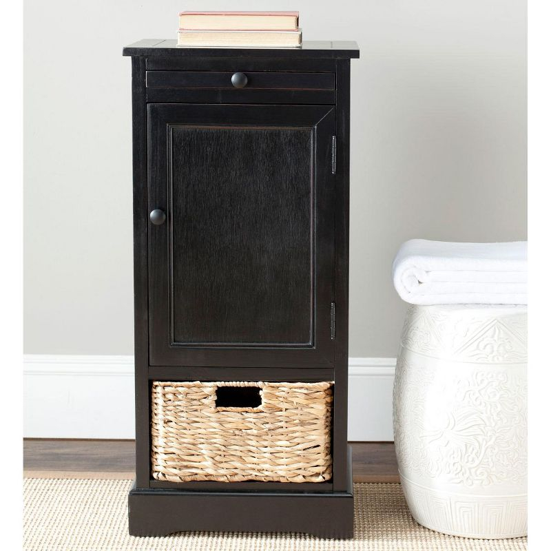 Raven Storage Unit - AMH5703 - Distressed Black - Safavieh Couture