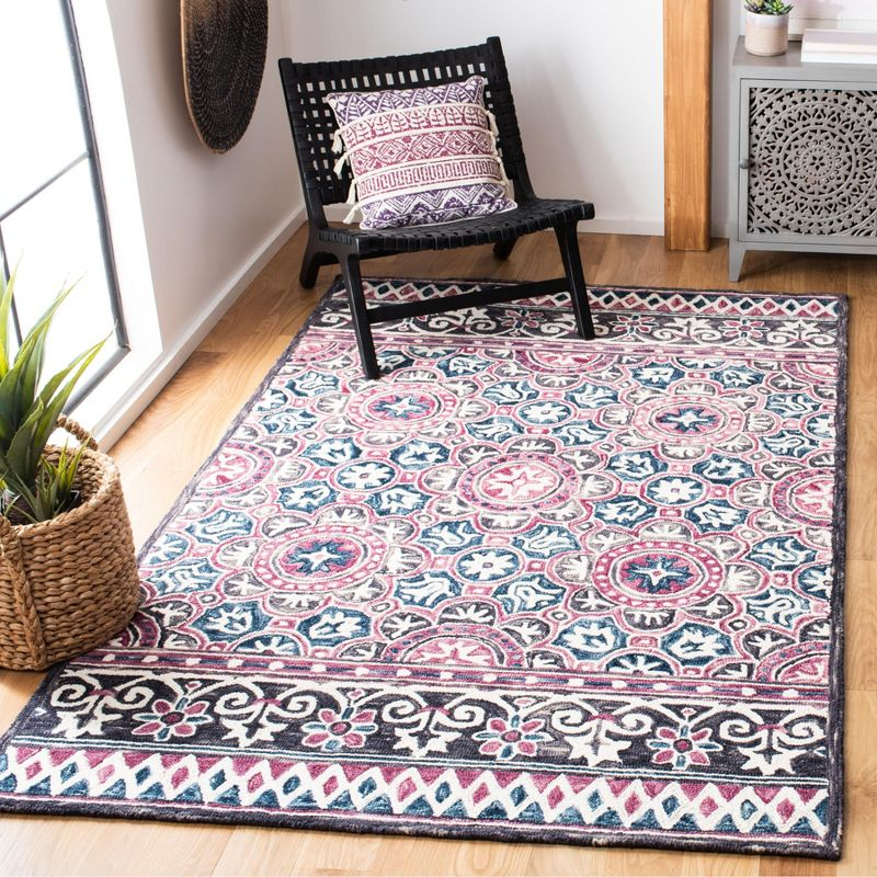 Micro-Loop MLP632 Hand Tufted Area Rug - Ivory/Pink - 5'x8' - Safavieh.