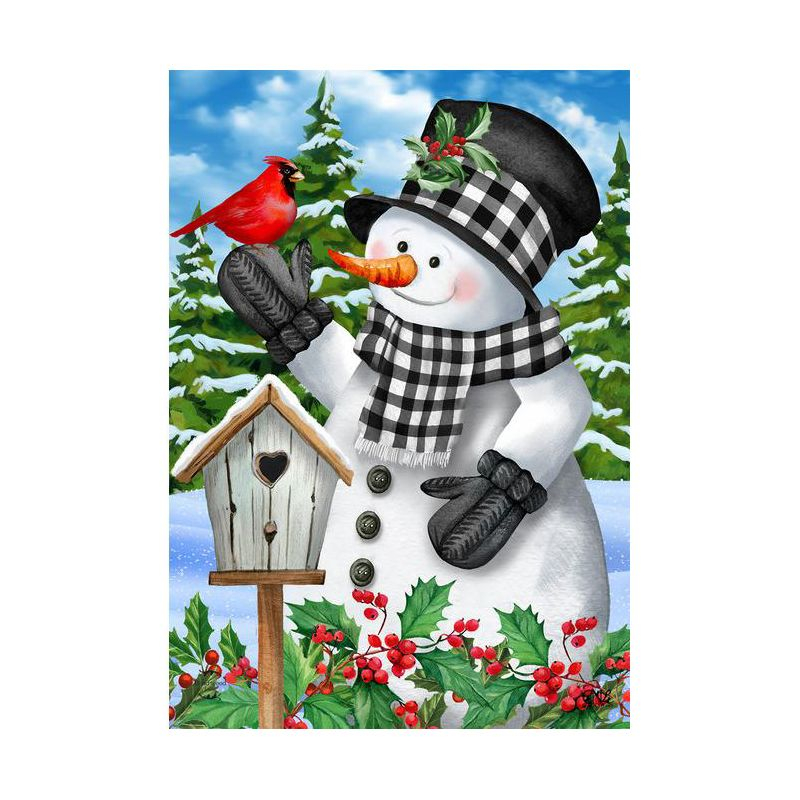 Briarwood Lane Winter Garden Flag 12x18 For Outdoor Checkered Snowman For Winter Garden Flag Flags For Outside