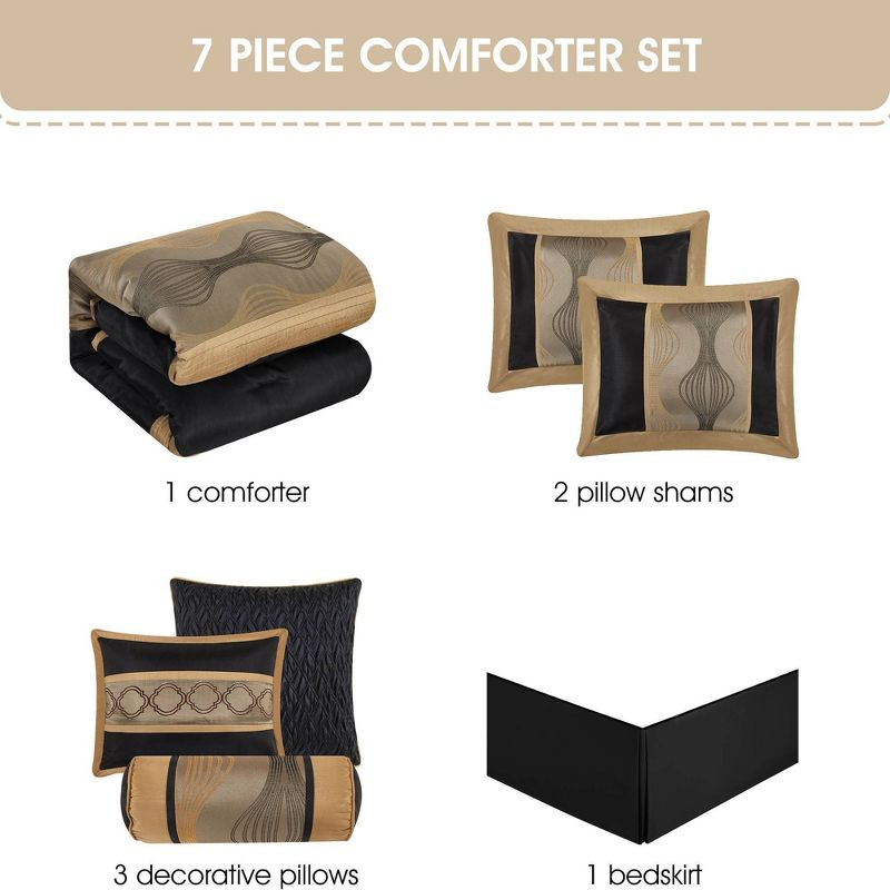 Nanshing 7pc California King Kath Comforter Set Silver