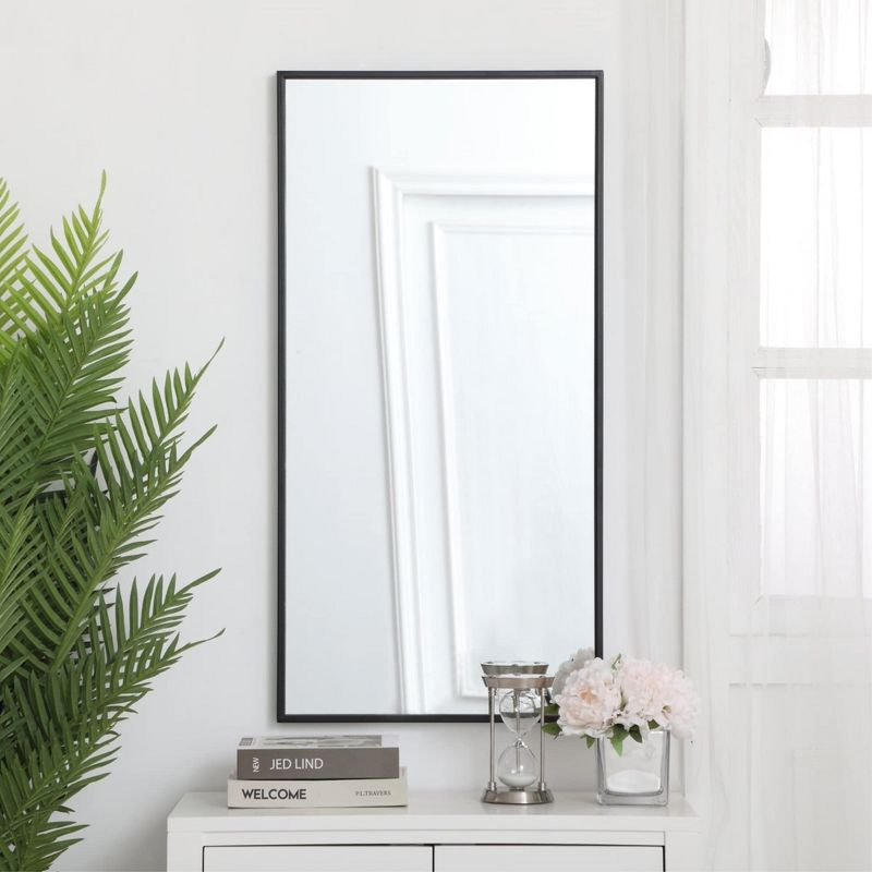 Elegant Lighting Metal frame rectangle mirror 18 inch in Black