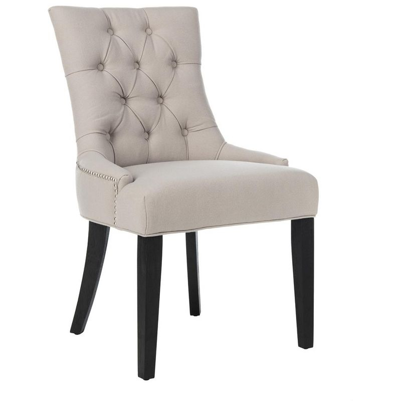 Abby 19''H Tufted Side Chairs (Set Of 2)  Silver Nail Heads - Taupe - Safavieh