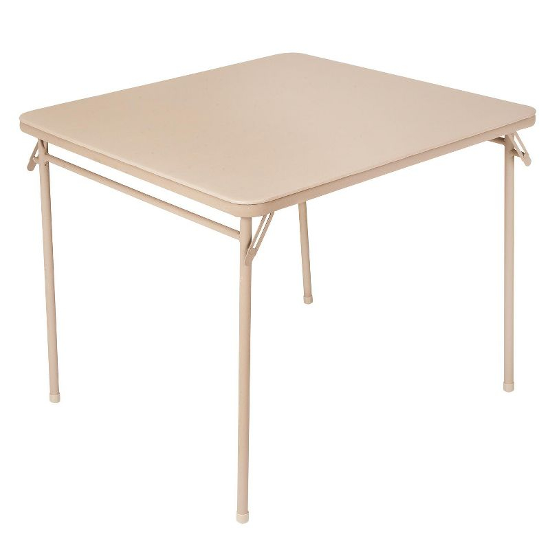 COSCO 34" Square Folding Vinyl Top Card Table, Antique Linen