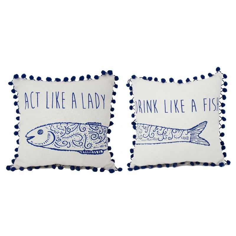 Beachcombers 10" x 10" Act Like a Lady Small Petite  Size Accent Throw  Pillow Set of 2