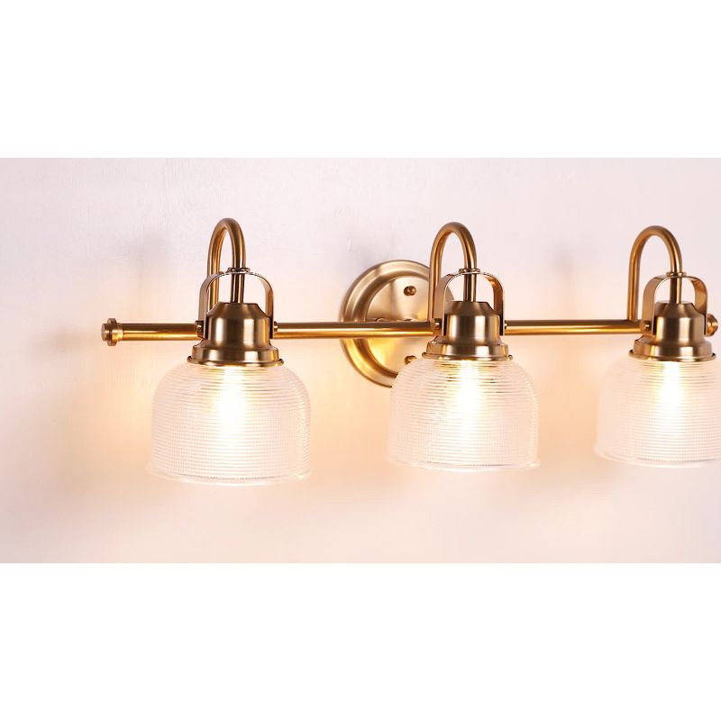 17.25" Metal/Glass Vanity Wall Light, ETL Listed, Bright Bathroom Fixture - JONATHAN Y