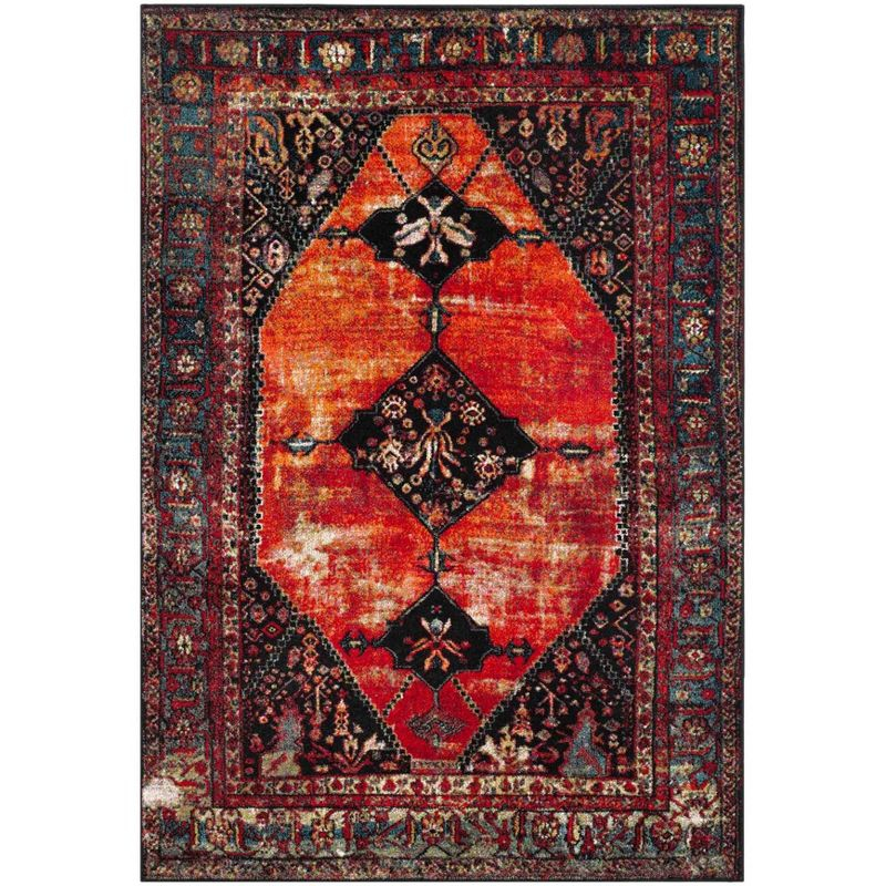 Vintage Hamadan VTH217 Power Loomed Indoor Area Rug - Orange/Multi - 5'3"x7'6" - Safavieh