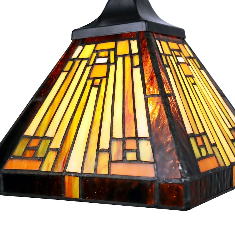 Chloe Lighting Innes Mission Tiffany-Style Blackish Bronze 1 Light Mini Pendant 8" Wide