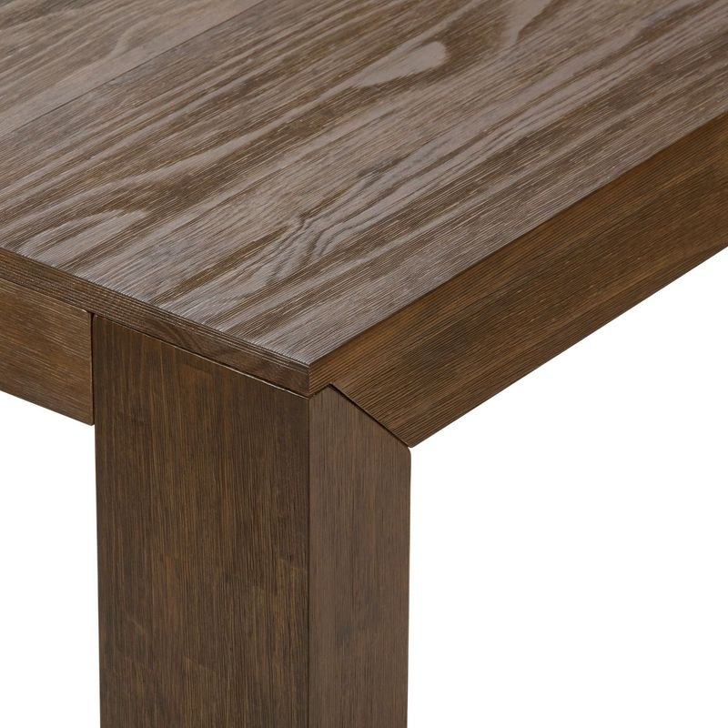 Plank+Beam 72" Modern Dining Table for 6, Solid Wood Rectangular Dining Table for Kitchen/Dining Room, Walnut Wirebrush
