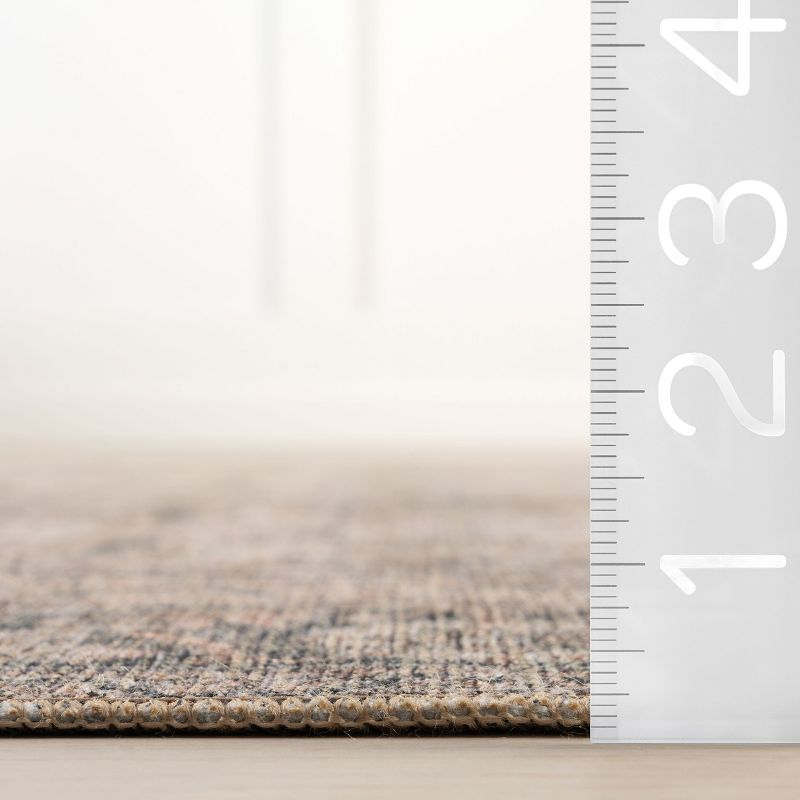 Nuloom Hillstone Collection Deka Traditional Vintage Medallion Area Rug, 6' 7" x 9', Rust