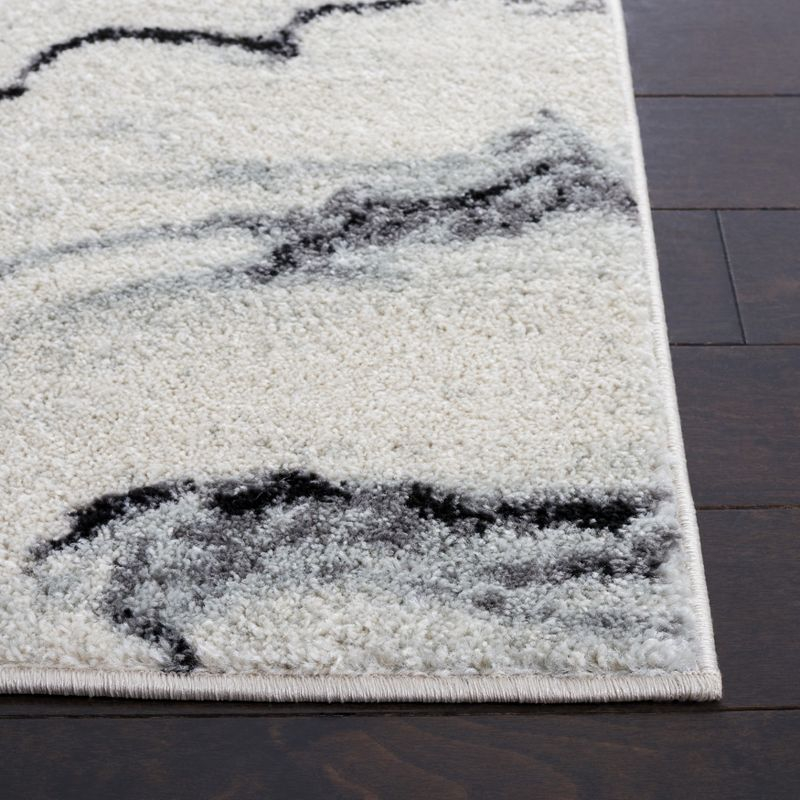 Tulum TUL274 Power Loomed Area Rug - Ivory/Black - 6'7"x6'7" - Safavieh.