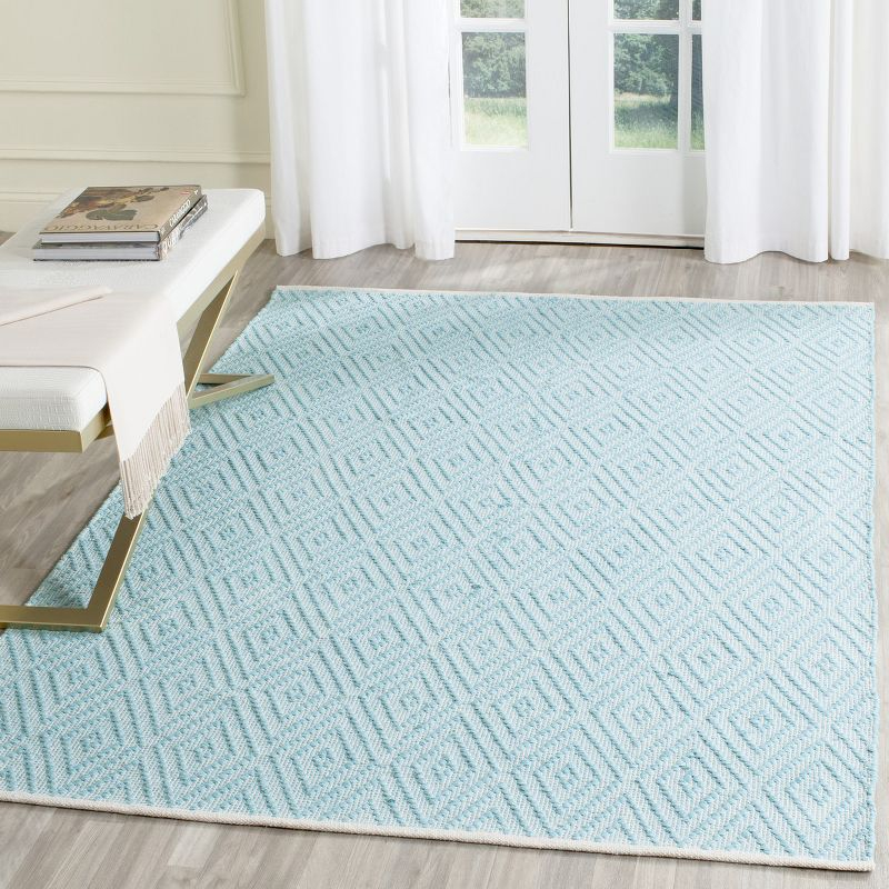 Montauk MTK811 Hand Woven Indoor Area Rug - Turquoise/Ivory - 4'x6' - Safavieh.