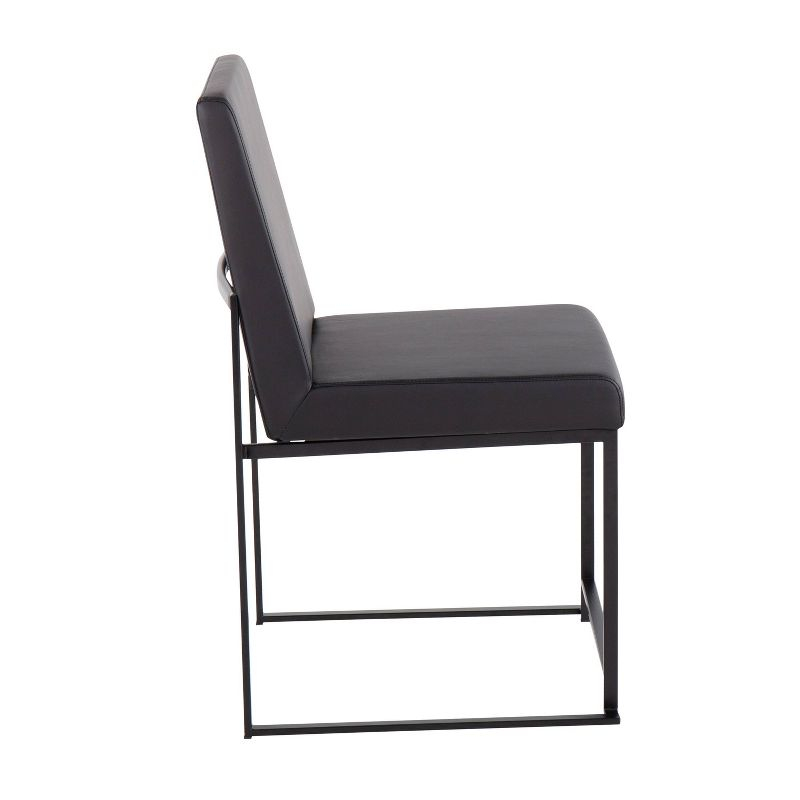 Set of 2 High Back Fuji Dining Chairs: Upholstered, Armless, Steel Frame - LumiSource