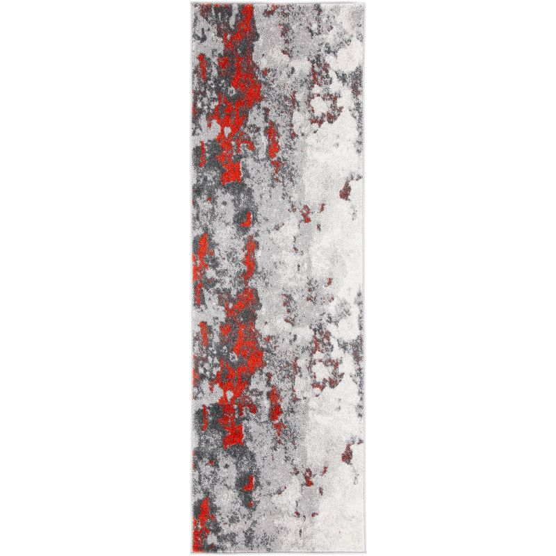Adirondack ADR134 Machine Made Indoor Runner - Orange/Grey - 2'-6"x12' - Safavieh