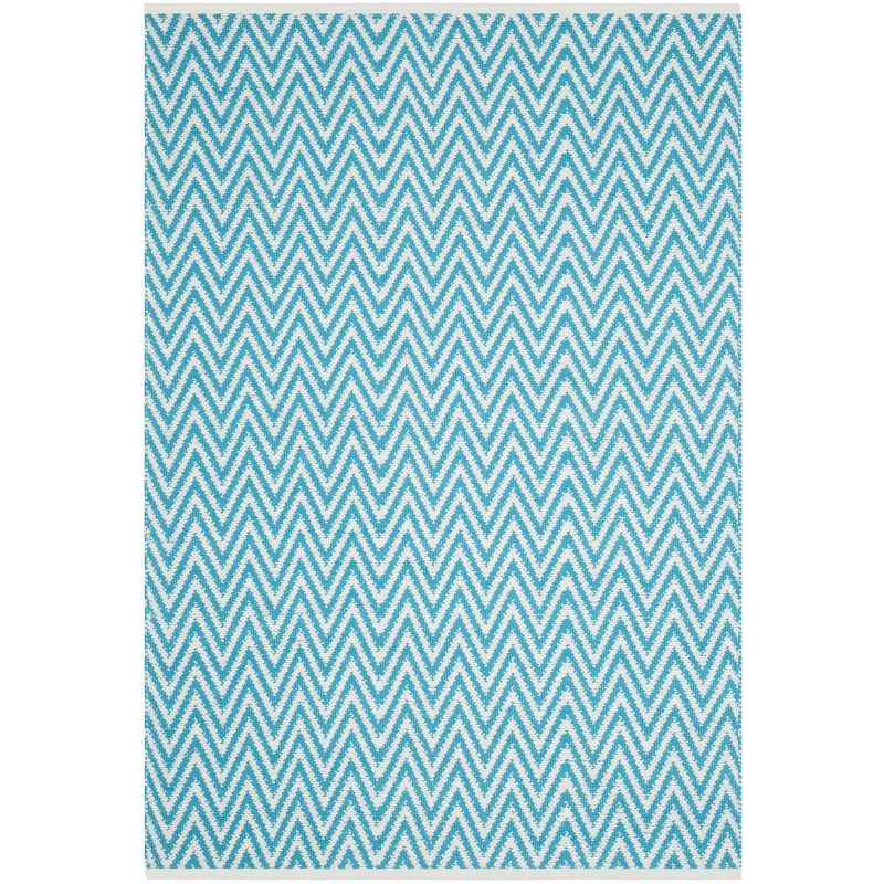 Montauk MTK812 Hand Woven Indoor Area Rug - Turquoise/Ivory - 5'x7' - Safavieh.