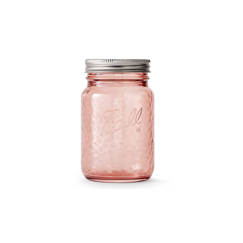 Ball 16oz 4pk Glass Regular Mouth Rose Vintage Mason Jar with Lid and Band: Pink Canning Jars, Dishwasher-Safe
