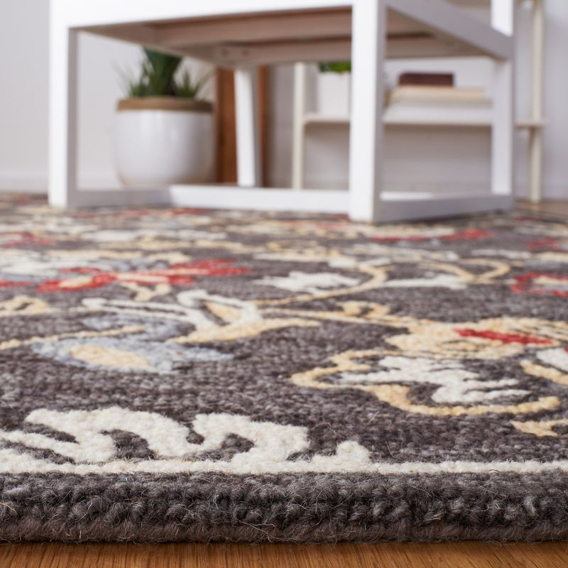 Blossom BLM276 Hand Tufted Area Rug - Dark Grey/Yellow - 6'x6' - Safavieh.