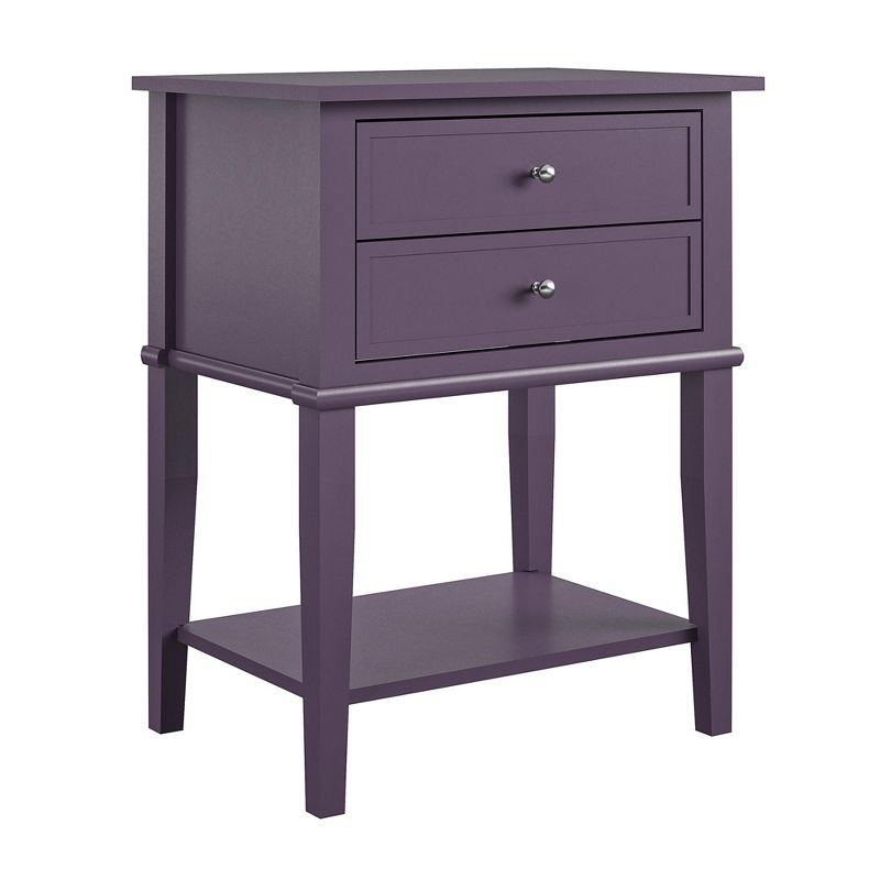 Ameriwood Home Franklin Accent Table with 2 Drawers, Purple