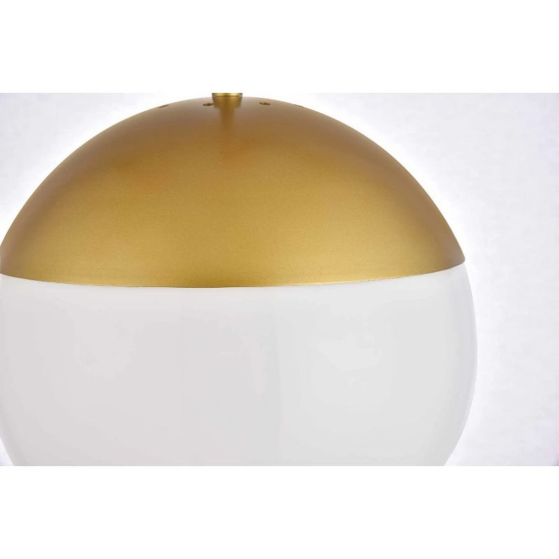 Elegant Lighting Eclipse 1 Light Chrome Pendant With Frosted White Glass