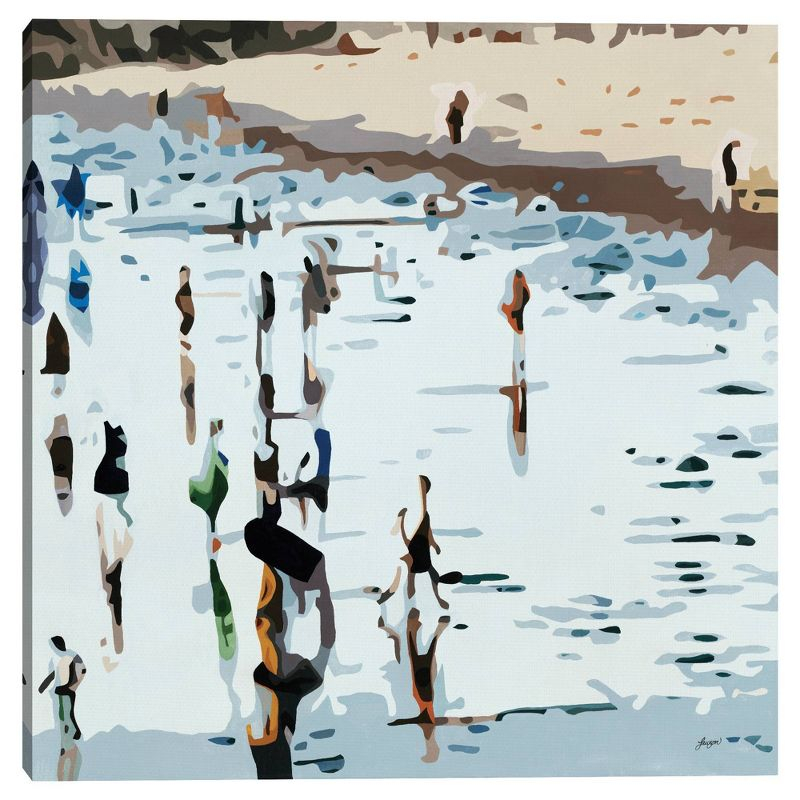 30" x 30" Self Reflection by Bethann Lawson Unframed Wall Canvas - Masterpiece Art Gallery: Modern Style, Vertical Ocean Scene