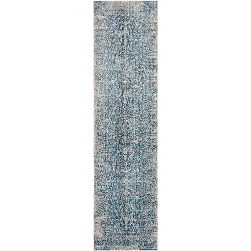 Vintage Persian VTP484 Power Loomed Runner Rug - Blue/Ivory - 2'2"x12' - Safavieh.