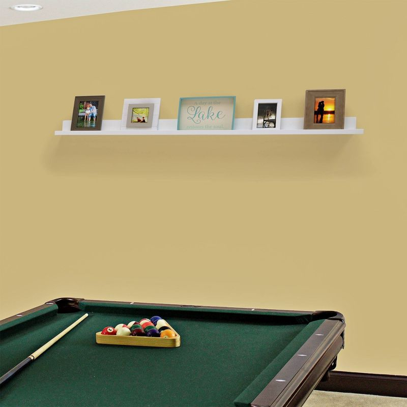 60" x 5" Picture Ledge Wall Shelf White - InPlace: Modern Floating Photo Display, MDF Composite, Includes Mounting Hardware